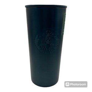 Starbucks Recycled Stainless Steel Metal Travel Tumbler Cup Lid Teal Green 12oz